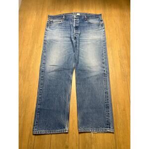 Vintage Levis 501 Jeans Men 42x32 Blue Y2K Button Fly Denim Pant Distress